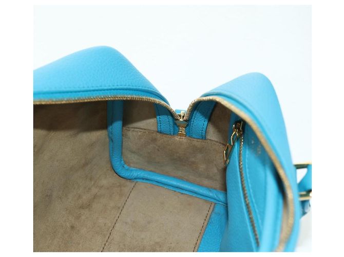 LOEWE Amazonas 23 Hand Bag Leather 2way Light Blue Gold - vista 22