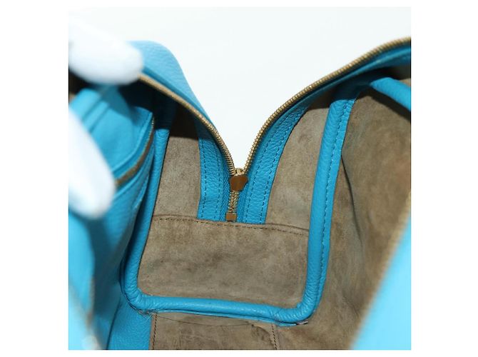 LOEWE Amazonas 23 Hand Bag Leather 2way Light Blue Gold - vista 23