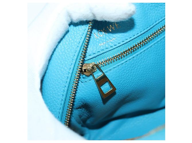 LOEWE Amazonas 23 Hand Bag Leather 2way Light Blue Gold - vista 24