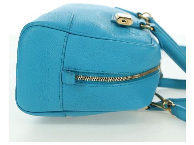 LOEWE Amazonas 23 Hand Bag Leather 2way Light Blue Gold - vista 4