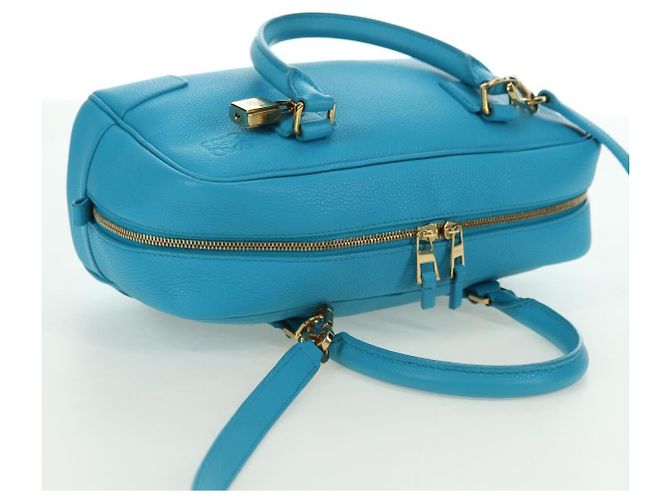 LOEWE Amazonas 23 Hand Bag Leather 2way Light Blue Gold - vista 6