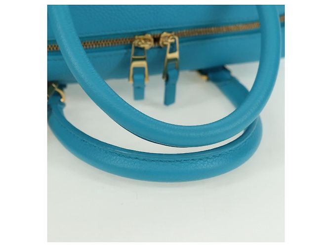LOEWE Amazonas 23 Hand Bag Leather 2way Light Blue Gold - vista 7