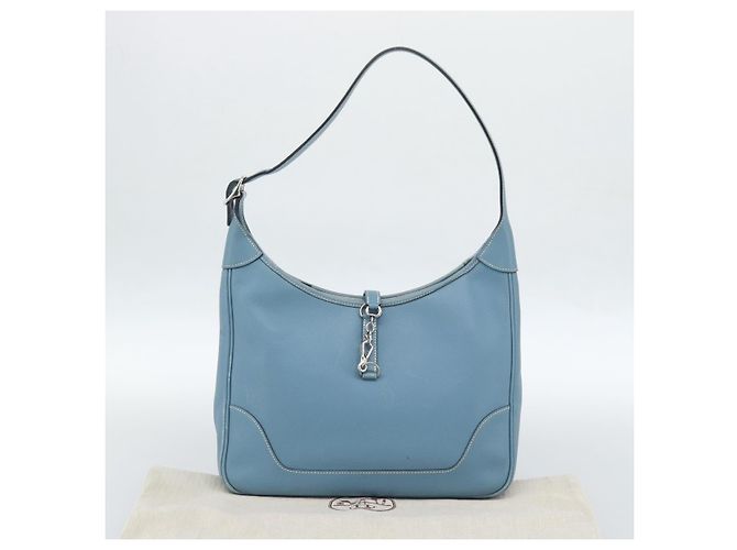Hermès HERMES Trim 31 Shoulder Bag Leather Light Blue Silver - vista 12