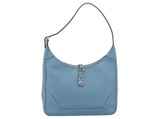Hermès HERMES Trim 31 Shoulder Bag Leather Light Blue Silver - vista 13