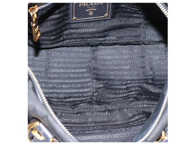 PRADA Hand Bag Nylon 2way Black Gold - vista 19