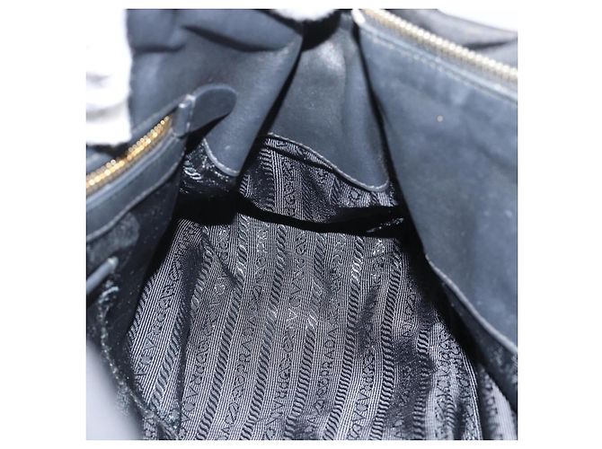 PRADA Hand Bag Nylon 2way Black Gold - vista 20
