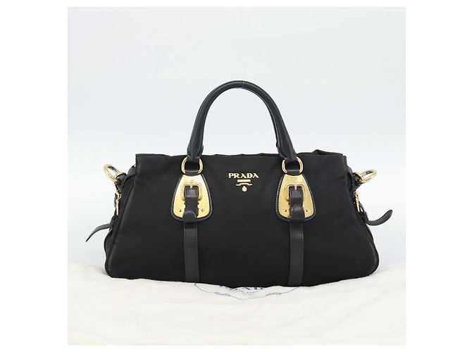 PRADA Hand Bag Nylon 2way Black Gold - vista 26