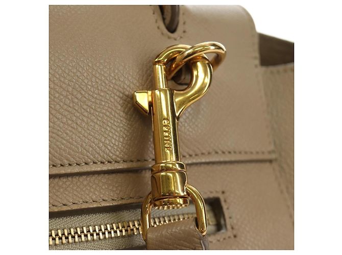 Céline CELINE Belt Bag Micro Hand Bag Leather 2way Beige Gold - vista 16