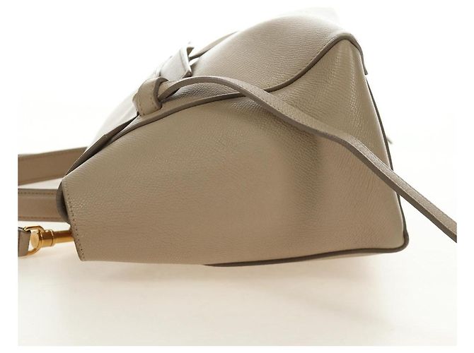 Céline CELINE Belt Bag Micro Hand Bag Leather 2way Beige Gold - vista 4