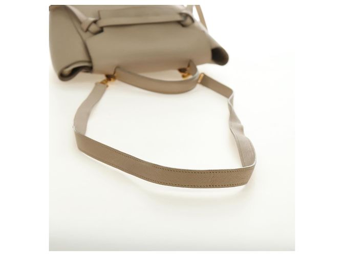 Céline CELINE Belt Bag Micro Hand Bag Leather 2way Beige Gold - vista 9