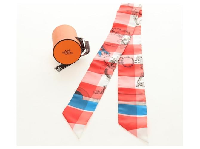 Hermès HERMES Twilly Scarf Silk Red - vista 13