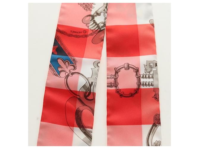 Hermès HERMES Twilly Scarf Silk Red - vista 3