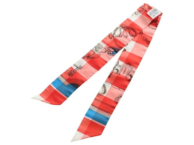 Hermès HERMES Twilly Scarf Silk Red - vista 6