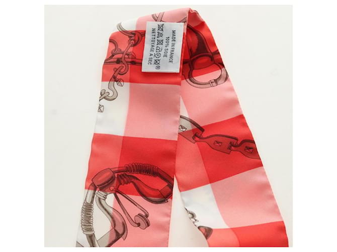 Hermès HERMES Twilly Scarf Silk Red - vista 9