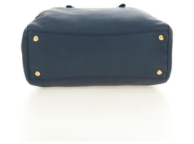 Miu Miu Shoulder Bag Leather Navy Gold - vista 12