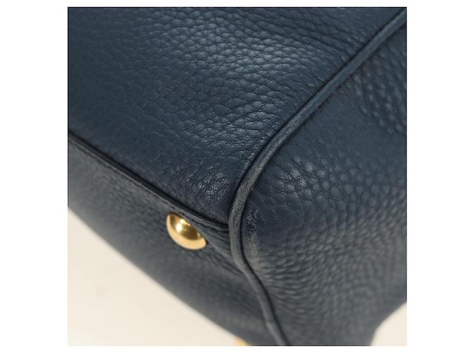 Miu Miu Shoulder Bag Leather Navy Gold - vista 14