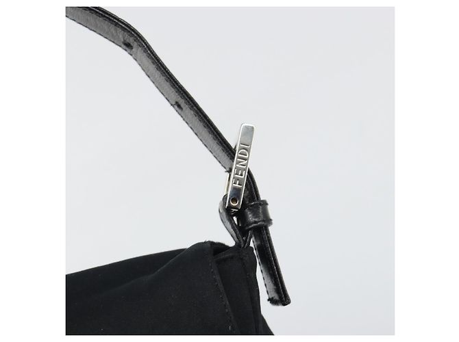 FENDI Mamma Baguette Shoulder Bag Cotton Jersey Black Silver - vista 14