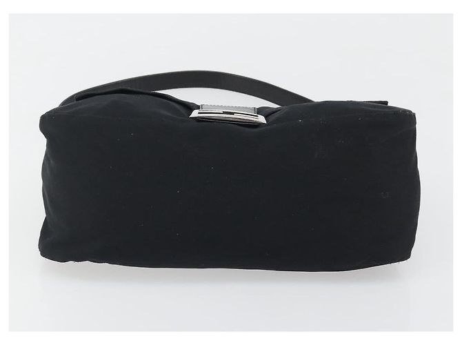 FENDI Mamma Baguette Shoulder Bag Cotton Jersey Black Silver - vista 9