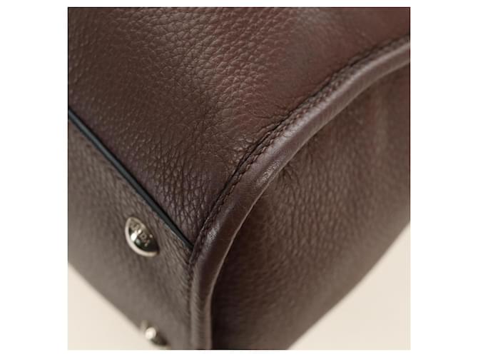 PRADA Hand Bag Leather 2way Brown Silver - vista 15
