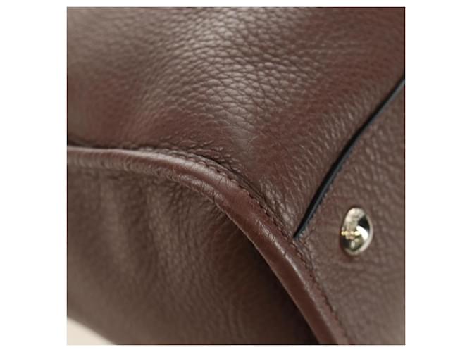 PRADA Hand Bag Leather 2way Brown Silver - vista 16