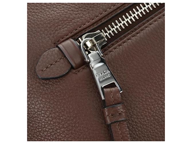 PRADA Hand Bag Leather 2way Brown Silver - vista 20