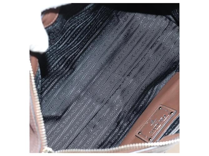 PRADA Hand Bag Leather 2way Brown Silver - vista 25