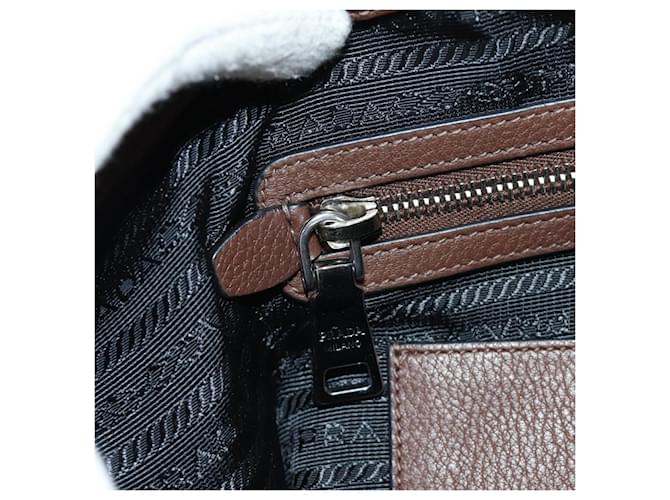 PRADA Hand Bag Leather 2way Brown Silver - vista 28