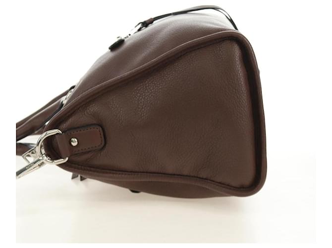 PRADA Hand Bag Leather 2way Brown Silver - vista 4