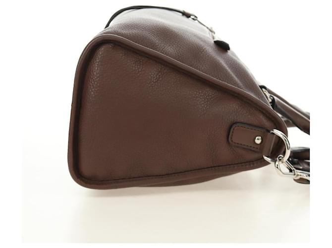 PRADA Hand Bag Leather 2way Brown Silver - vista 5