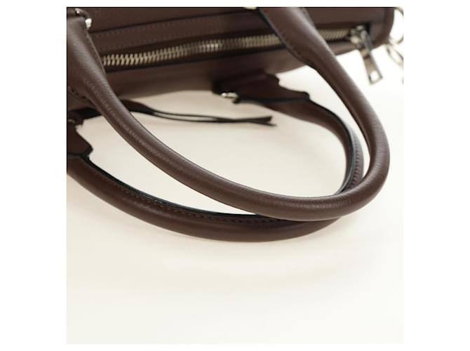 PRADA Hand Bag Leather 2way Brown Silver - vista 7