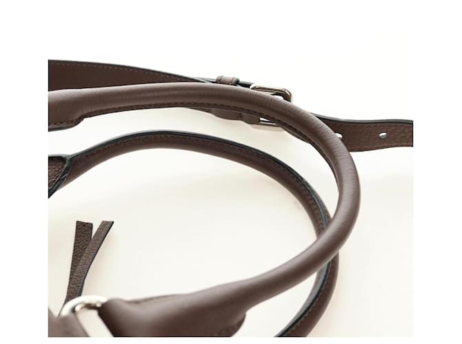 PRADA Hand Bag Leather 2way Brown Silver - vista 8