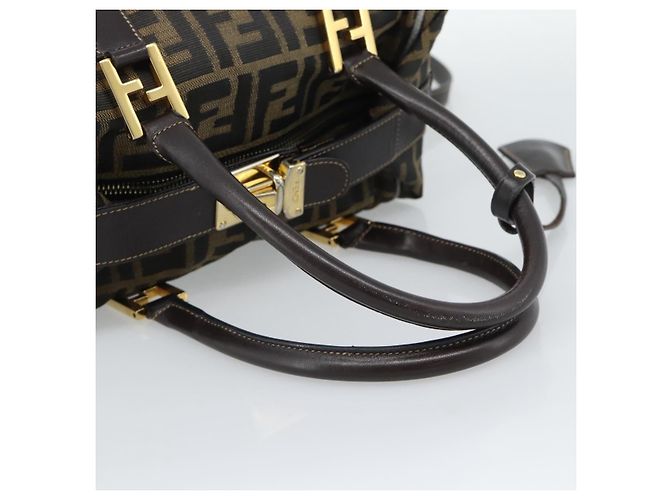 FENDI Zucca Canvas Handtasche 2-Wege Schwarz Braun - Ansicht 10