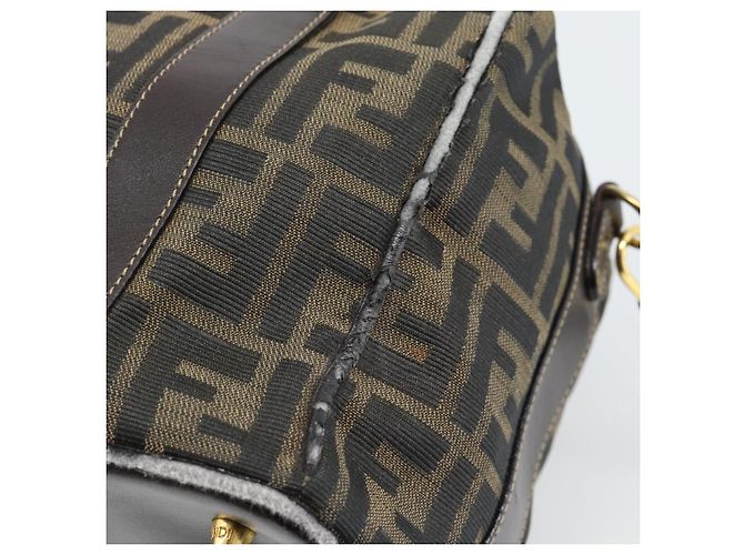 FENDI Zucca Canvas Handtasche 2-Wege Schwarz Braun - Ansicht 14