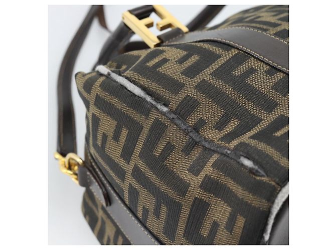 FENDI Zucca Canvas Handtasche 2-Wege Schwarz Braun - Ansicht 15
