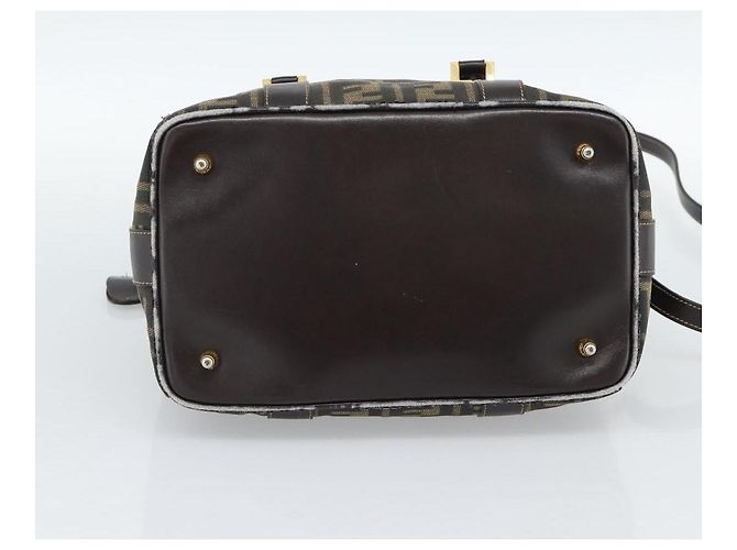 FENDI Zucca Canvas Handtasche 2-Wege Schwarz Braun - Ansicht 16
