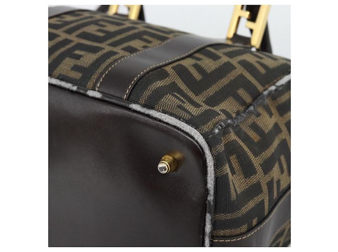 FENDI Zucca Canvas Handtasche 2-Wege Schwarz Braun - Ansicht 17