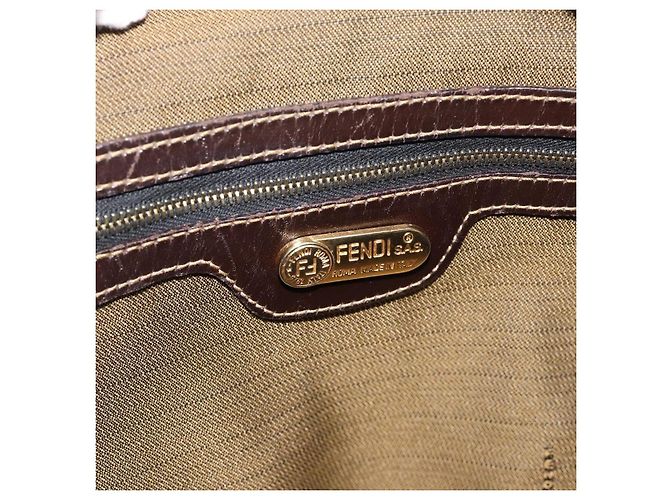 FENDI Zucca Canvas Handtasche 2-Wege Schwarz Braun - Ansicht 21