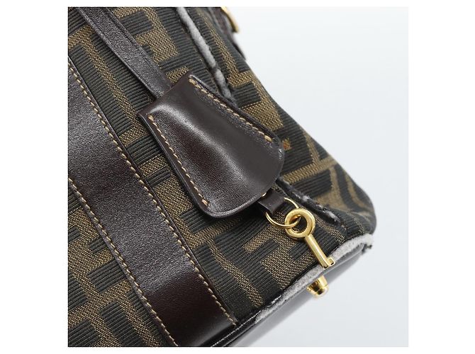 FENDI Zucca Canvas Handtasche 2-Wege Schwarz Braun - Ansicht 27