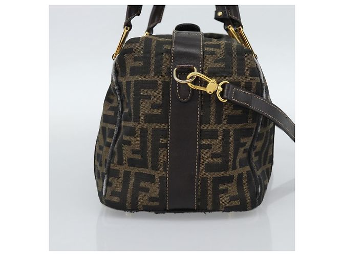 FENDI Zucca Canvas Handtasche 2-Wege Schwarz Braun - Ansicht 4