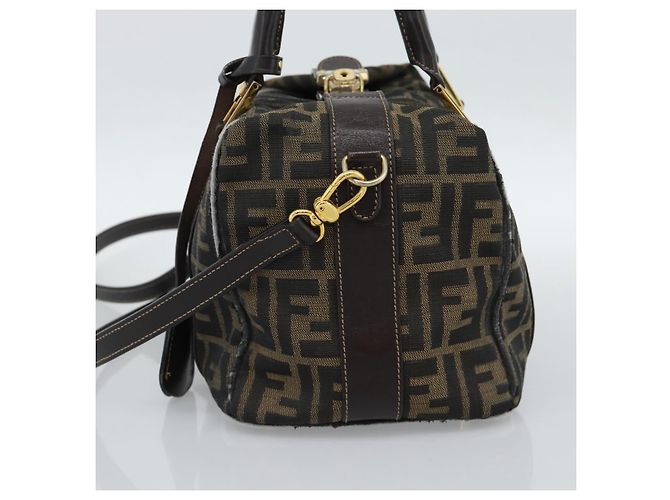 FENDI Zucca Canvas Handtasche 2-Wege Schwarz Braun - Ansicht 5