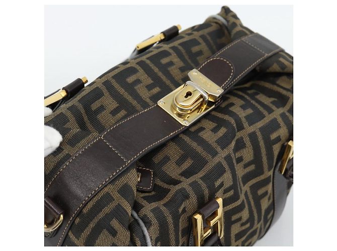 FENDI Zucca Canvas Handtasche 2-Wege Schwarz Braun - Ansicht 6