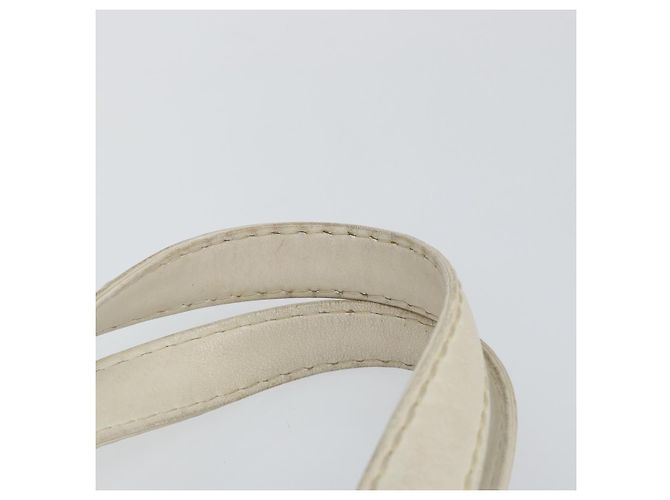 CHANEL Wild Stitch Hand Bag Leather White Gold CC - vista 14