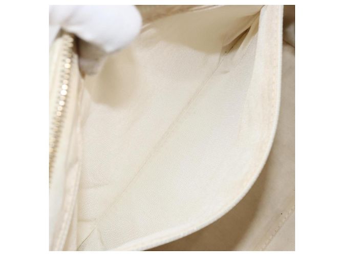 CHANEL Wild Stitch Hand Bag Leather White Gold CC - vista 22