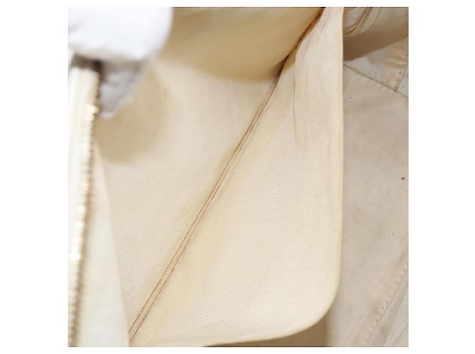 CHANEL Wild Stitch Hand Bag Leather White Gold CC - vista 23
