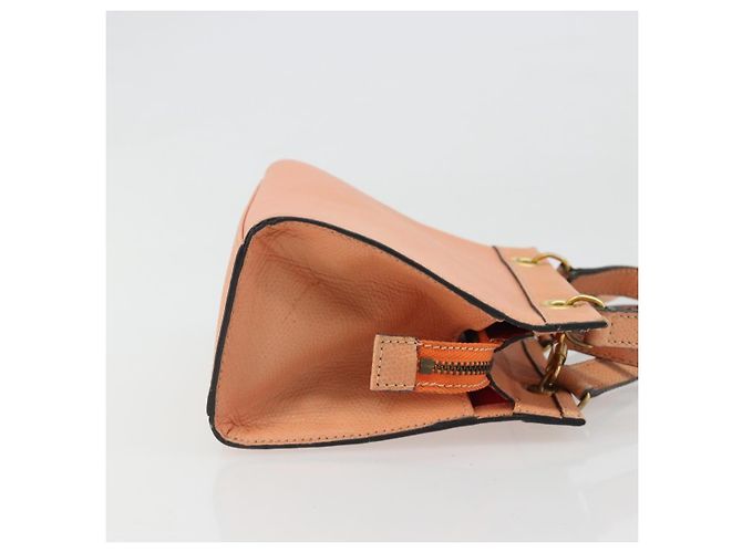 Céline CELINE Hand Bag Leather 2way Orange Gold - vista 4