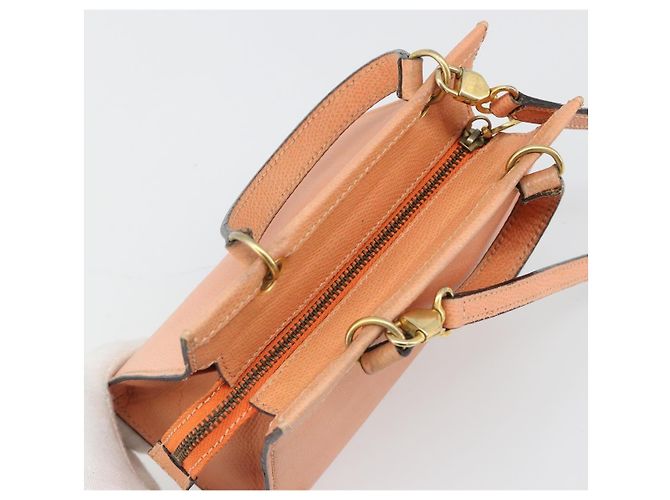Céline CELINE Hand Bag Leather 2way Orange Gold - vista 6