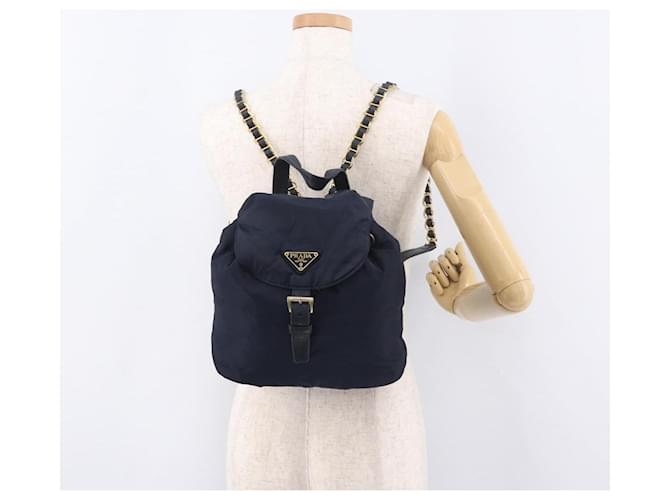 PRADA Backpack Nylon Navy Gold - vista 28