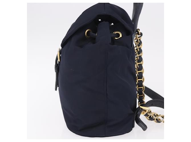 PRADA Backpack Nylon Navy Gold - vista 4