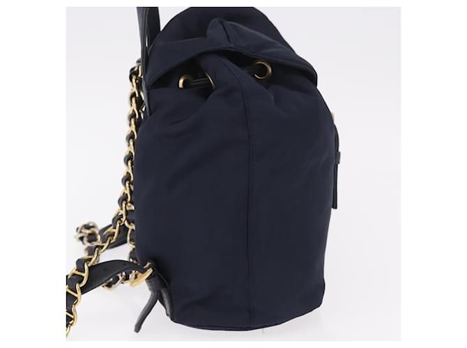 PRADA Backpack Nylon Navy Gold - vista 5