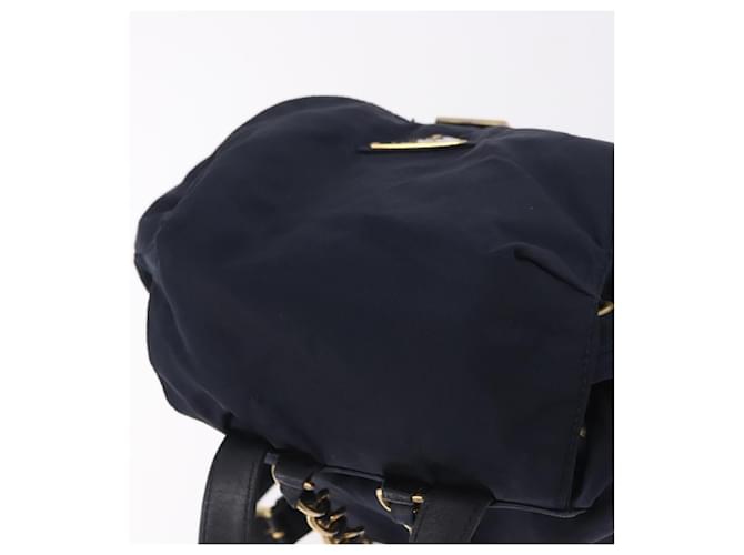 PRADA Backpack Nylon Navy Gold - vista 6